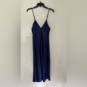 Kathryn Blue Satin Slip Dress Sz Large